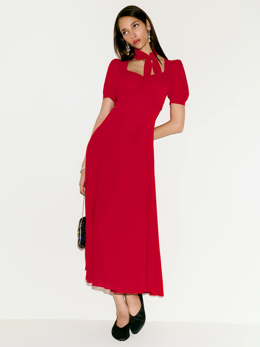 Reformation Chrissie Dress - Lipstick