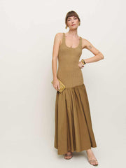 Reformation Kella Knit Dress - Gold