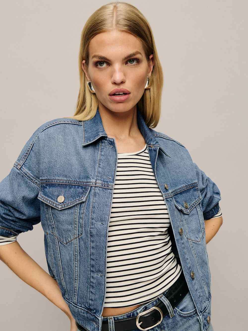 Reformation Rhodes Lived-in Denim Jacket - Nosara