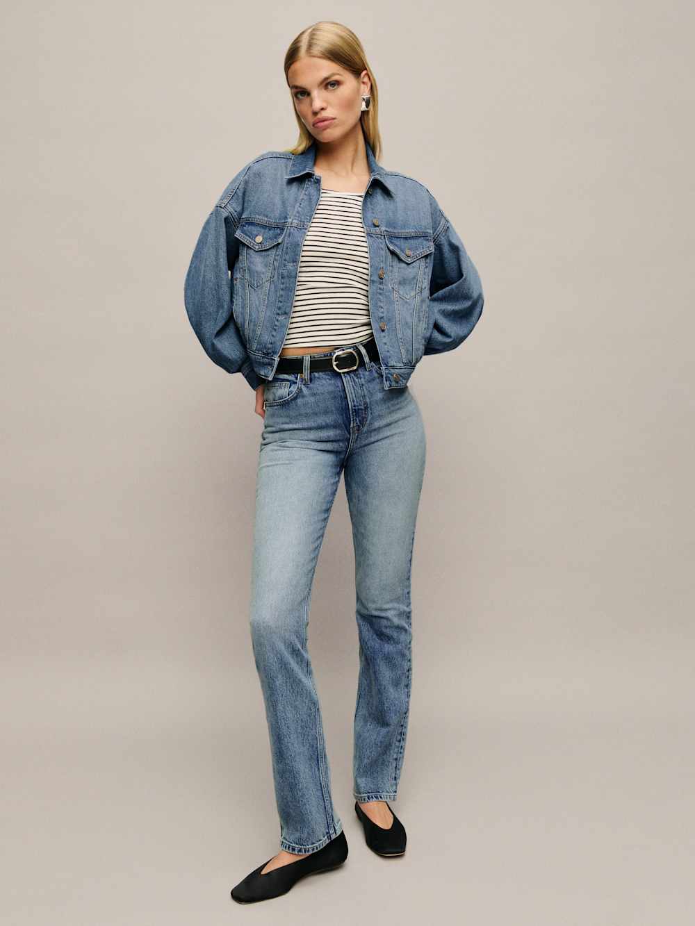 Reformation Rhodes Lived-in Denim Jacket - Nosara