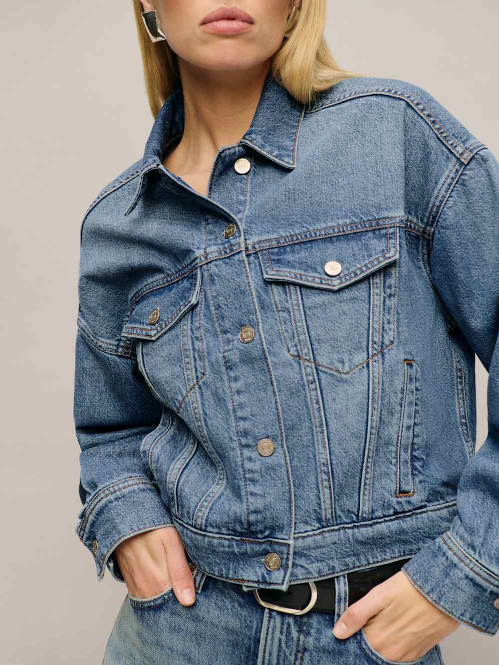 Reformation Rhodes Lived-in Denim Jacket - Nosara