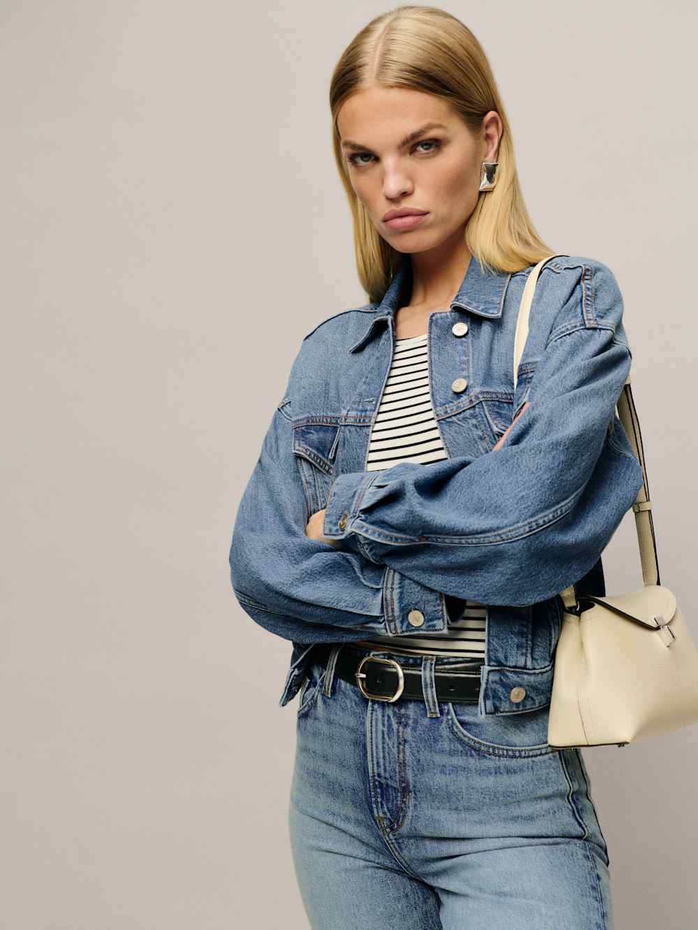 Reformation Rhodes Lived-in Denim Jacket - Nosara