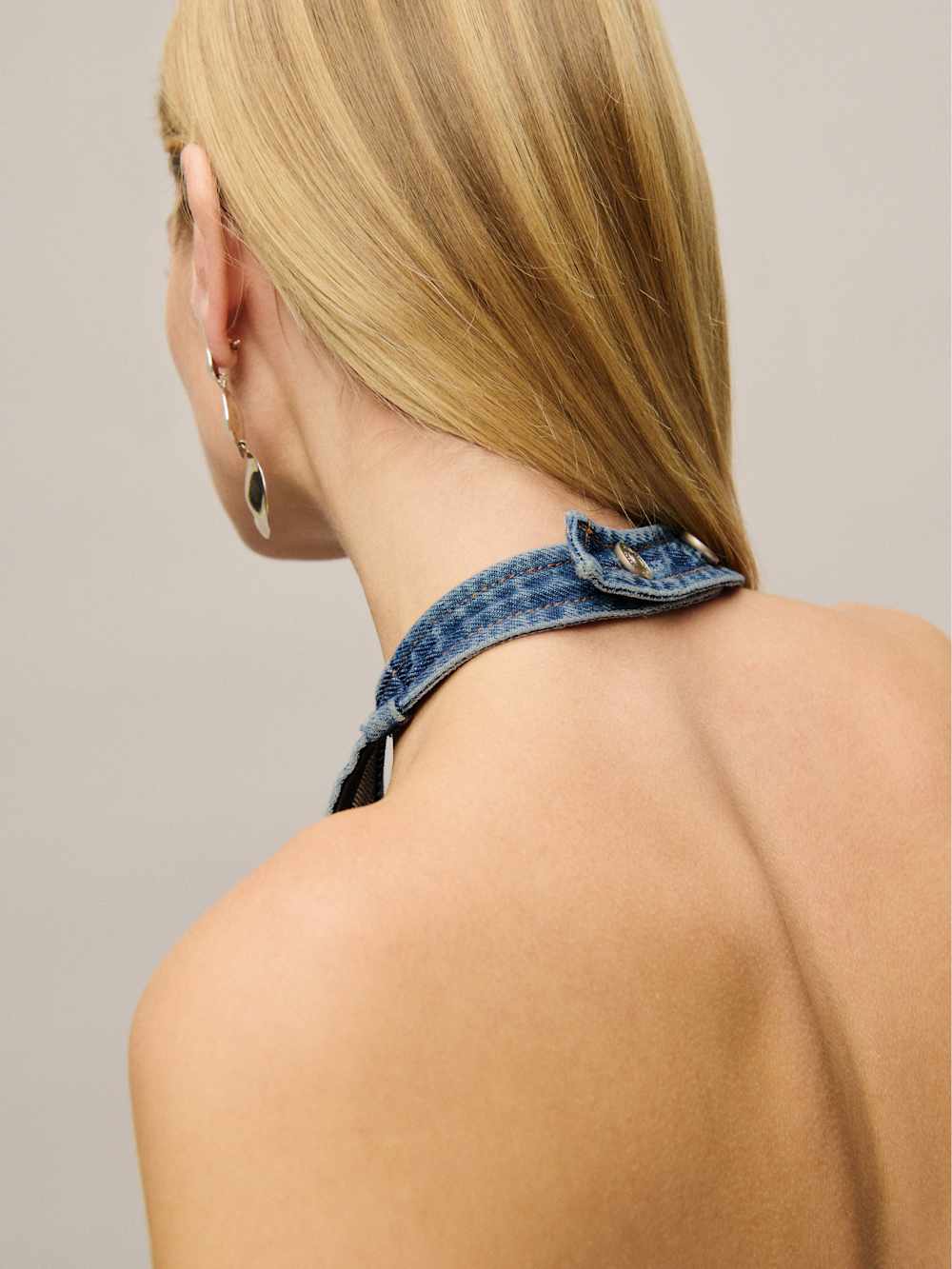 Reformation Avielle Lived-in Denim Mini Dress - Biscay