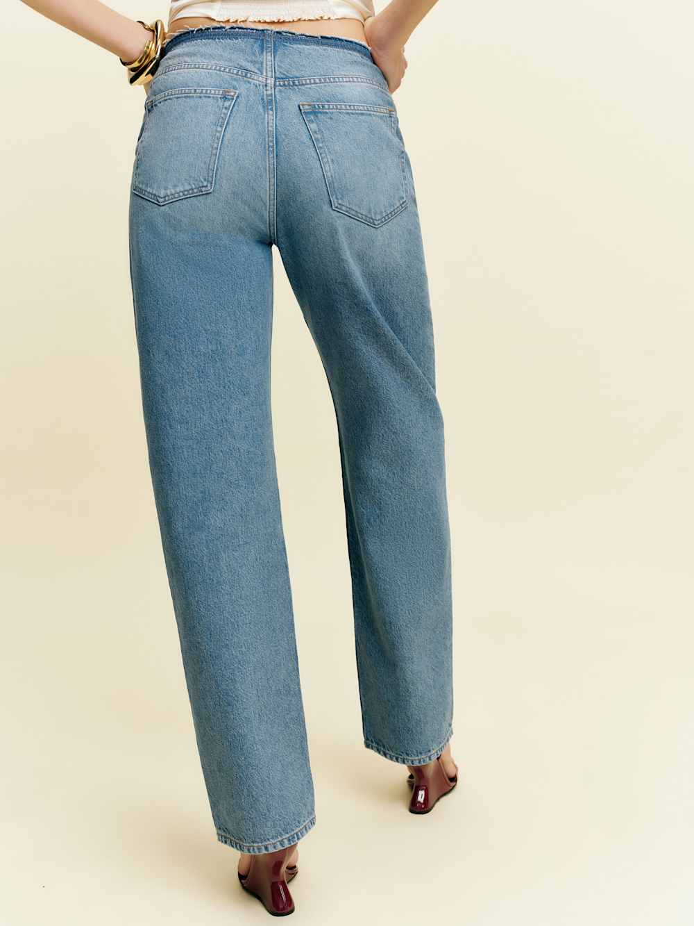 Reformation Charlee Low Rise Straight Leg Jeans - Cooper Removed Waist Band