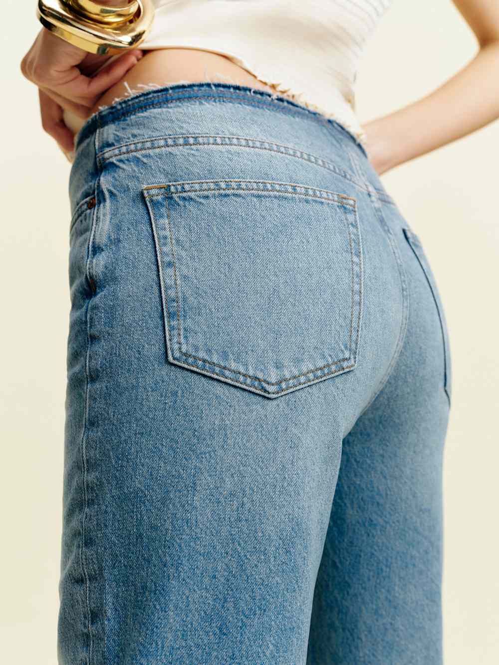 Reformation Charlee Low Rise Straight Leg Jeans - Cooper Removed Waist Band