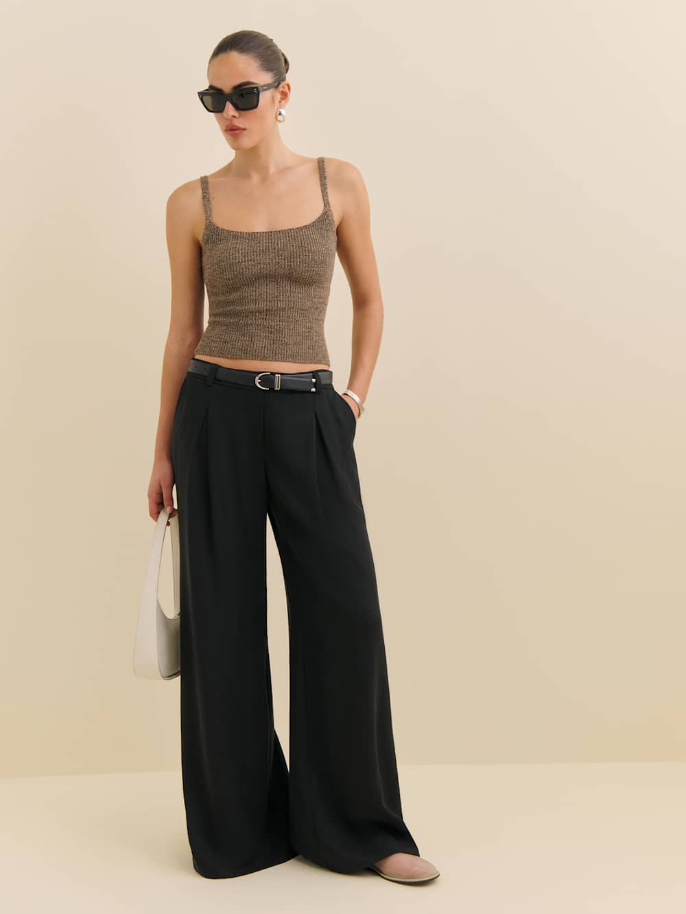 Reformation Hugo Low Rise Pant - Black