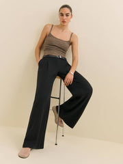 Reformation Hugo Low Rise Pant - Black