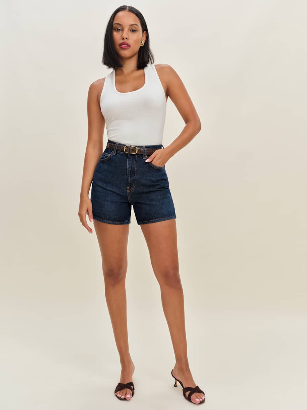 Reformation Saige High Rise 4” Jean Shorts - Ahurani