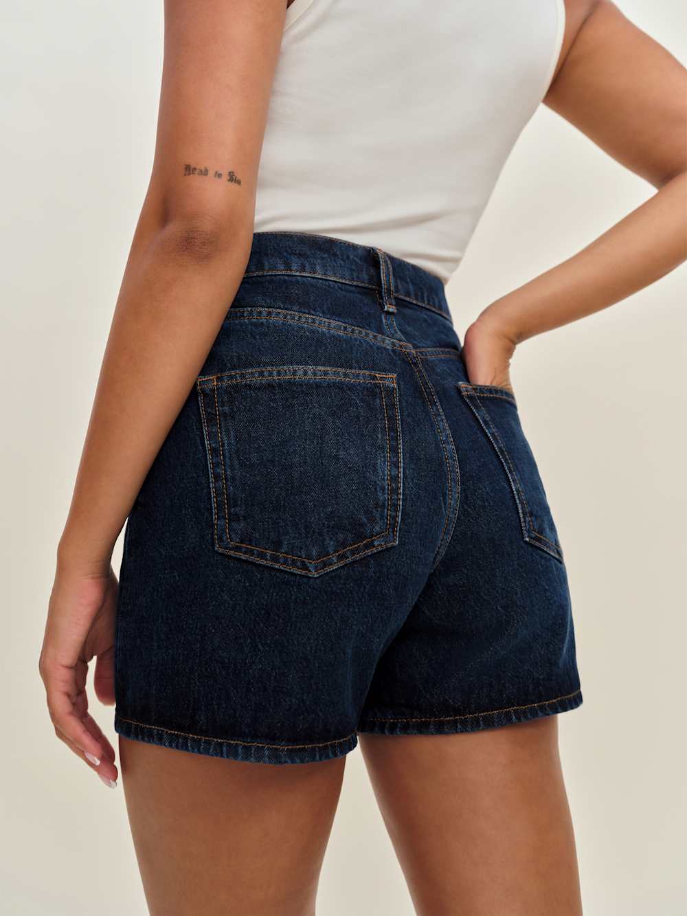 Reformation Saige High Rise 4” Jean Shorts - Ahurani