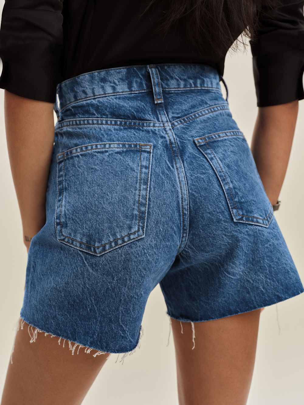 Reformation Saige High Rise 4” Jean Shorts - Pelican