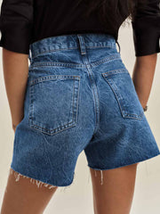 Reformation Saige High Rise 4” Jean Shorts - Pelican