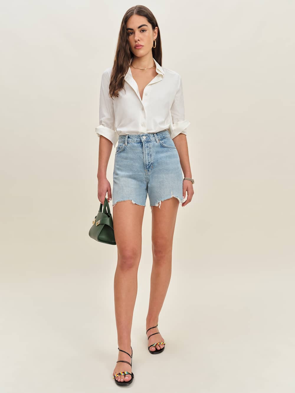 Reformation Saige High Rise 4” Jean Shorts - Burnett
