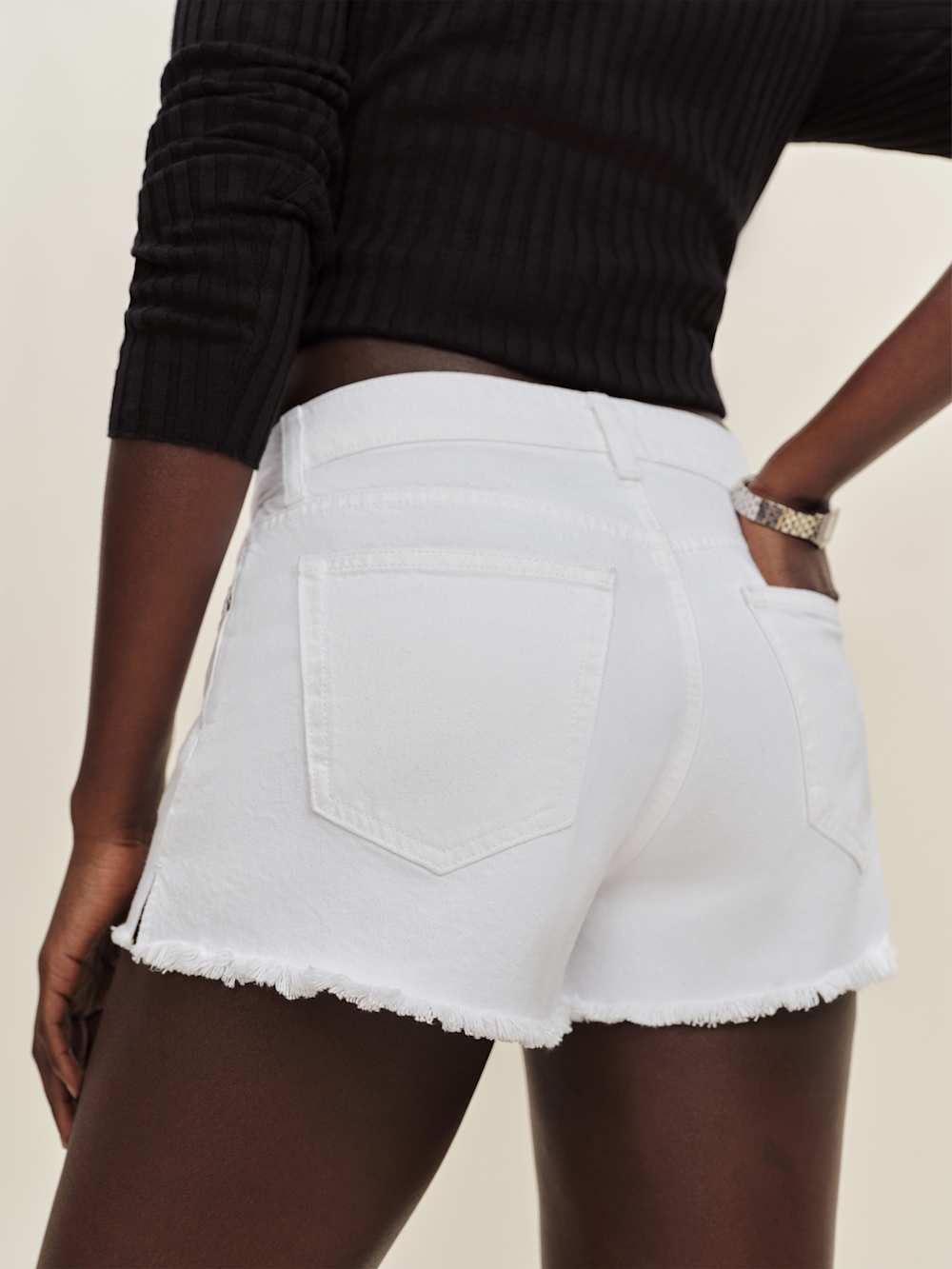 Reformation Sutton Low Rise 2.5” Slouchy Jean Shorts - Optic White