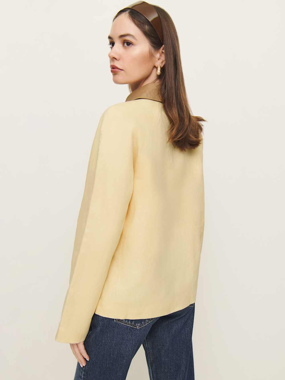 Reformation Lila Linen Jacket - Parmesan