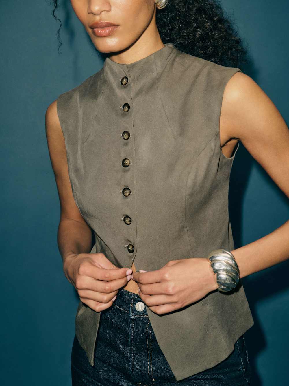 Reformation Lottie Vest - Poppyseed