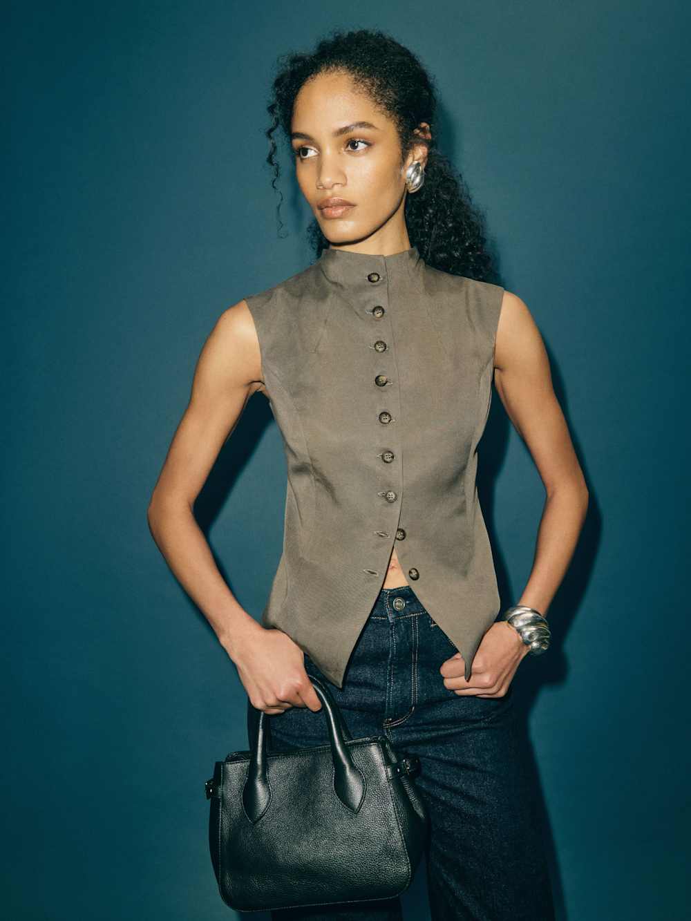 Reformation Lottie Vest - Poppyseed