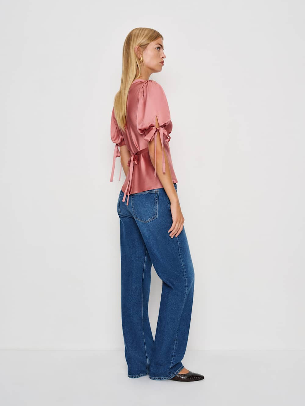 Reformation Dolly Silk Top - Dried Rose
