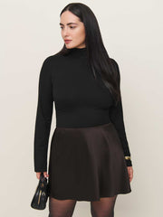 Reformation Brandy Satin Skirt Es - Mole