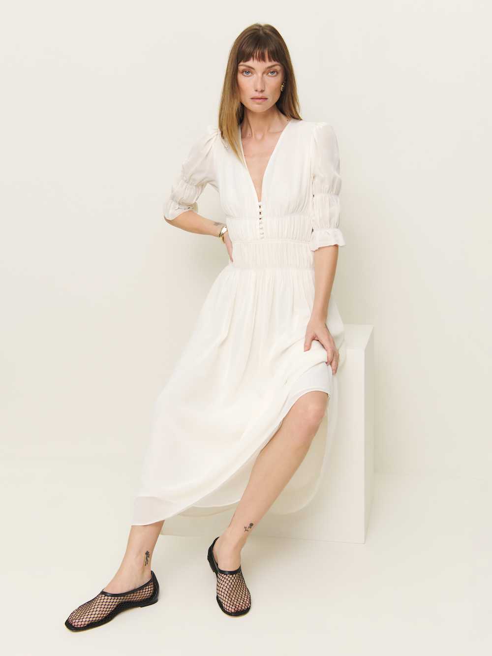 Reformation Cyrus Dress - White
