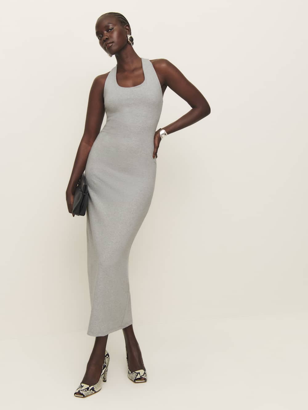 Reformation Ellie Knit Dress - Heather Grey