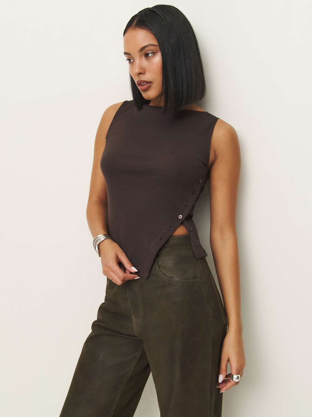 Reformation Hudson Knit Top - Mole