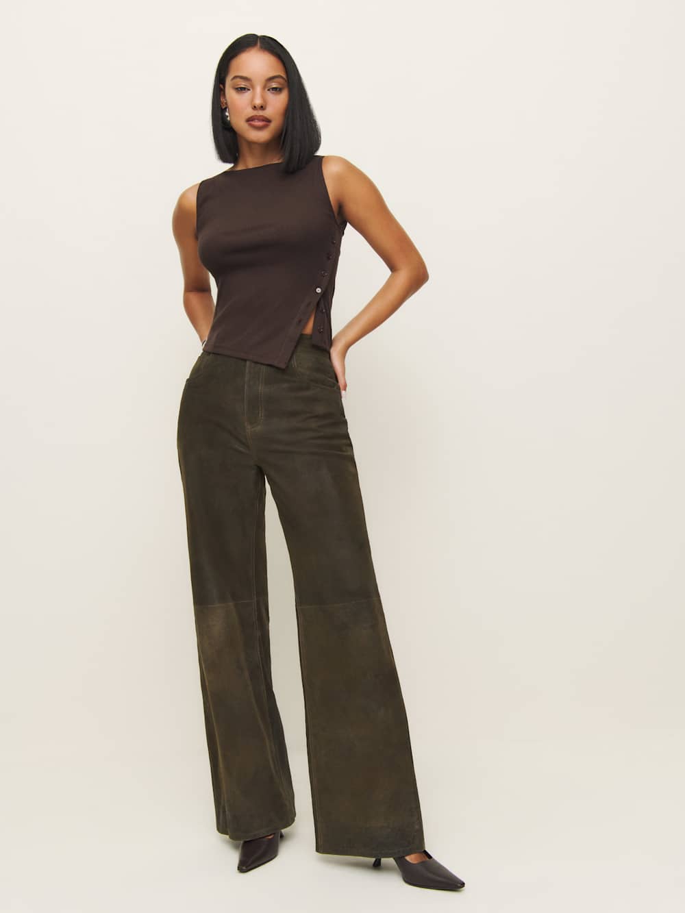 Reformation Hudson Knit Top - Mole
