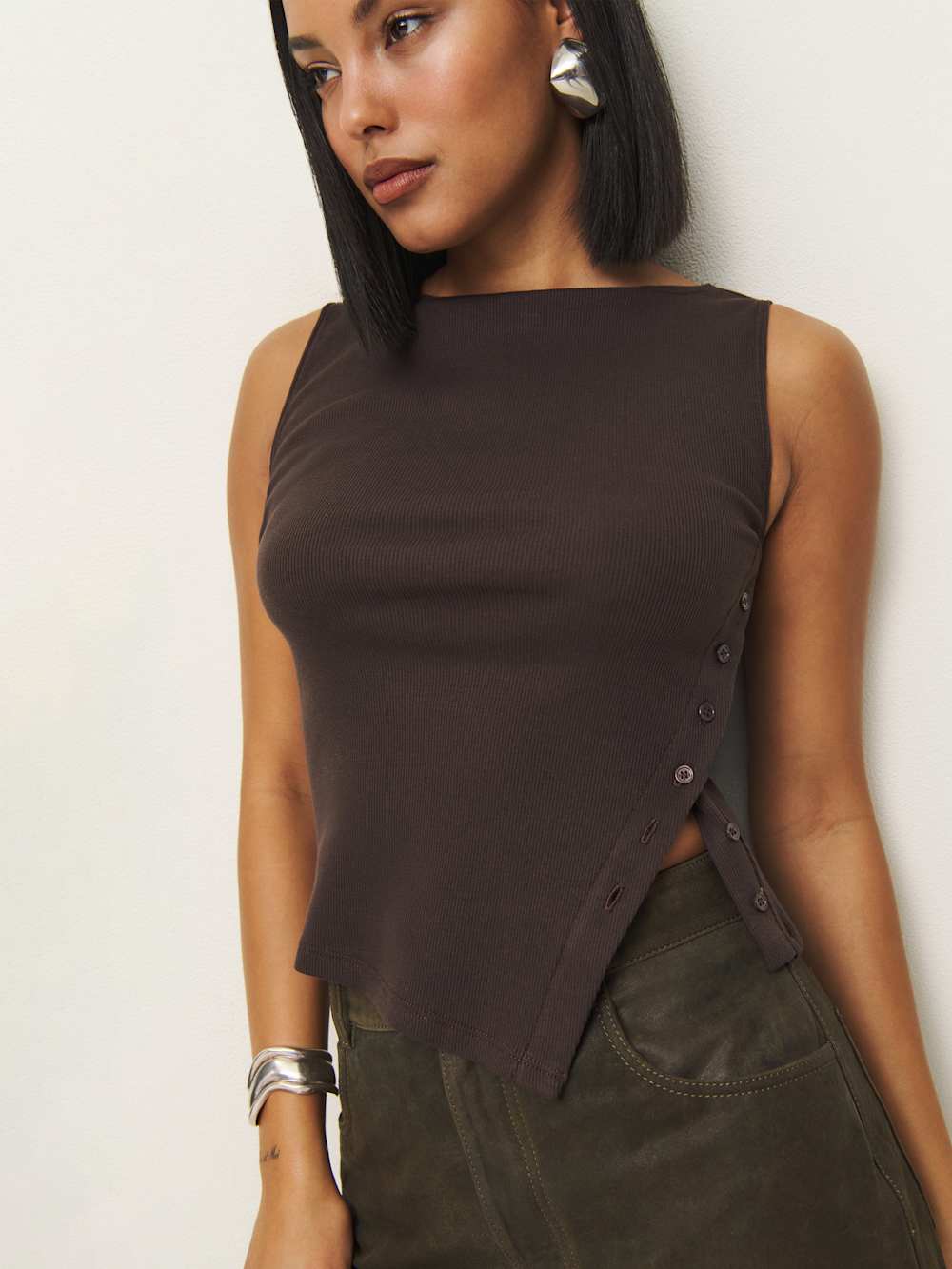 Reformation Hudson Knit Top - Mole