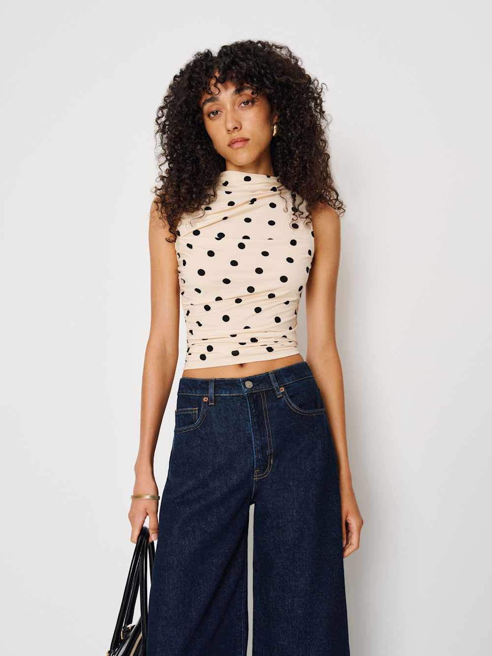 Reformation Marlo Knit Top - Sundae Dot
