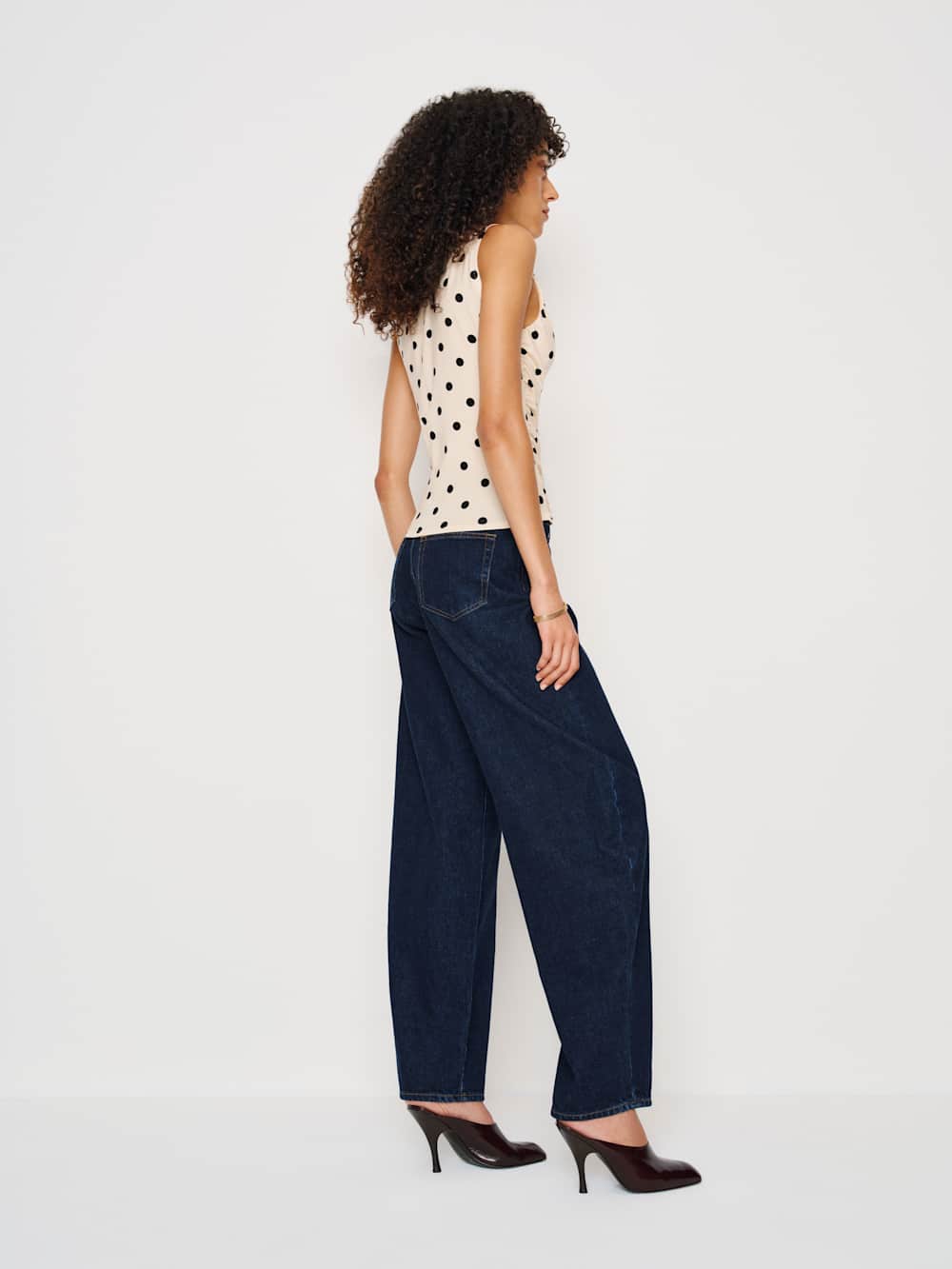 Reformation Marlo Knit Top - Sundae Dot