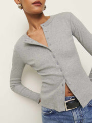 Reformation Hugh Knit Top - Heather Grey