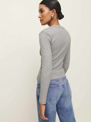 Reformation Hugh Knit Top - Heather Grey