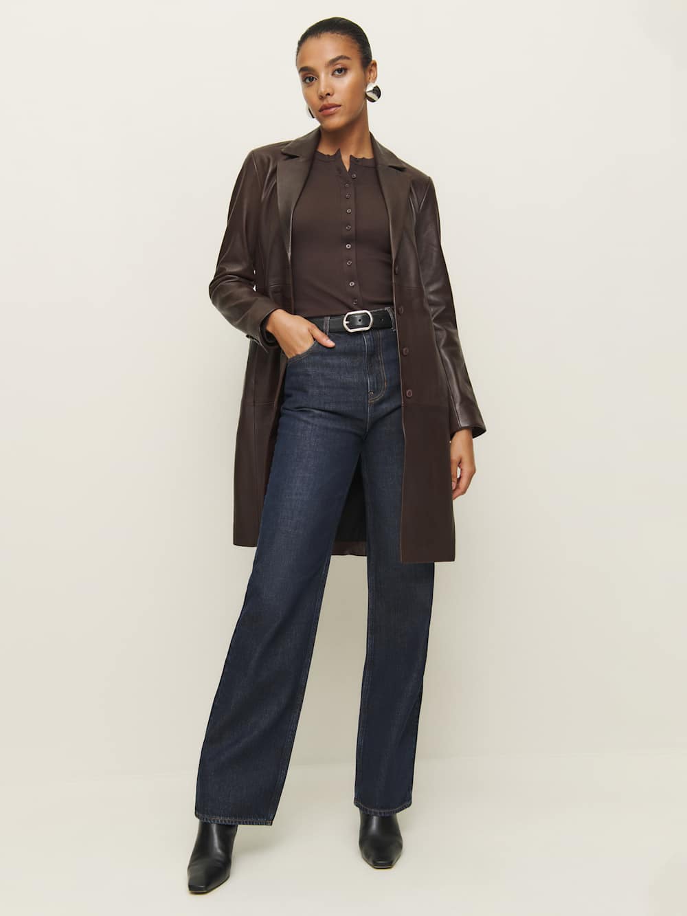Reformation Hugh Knit Top - Mole
