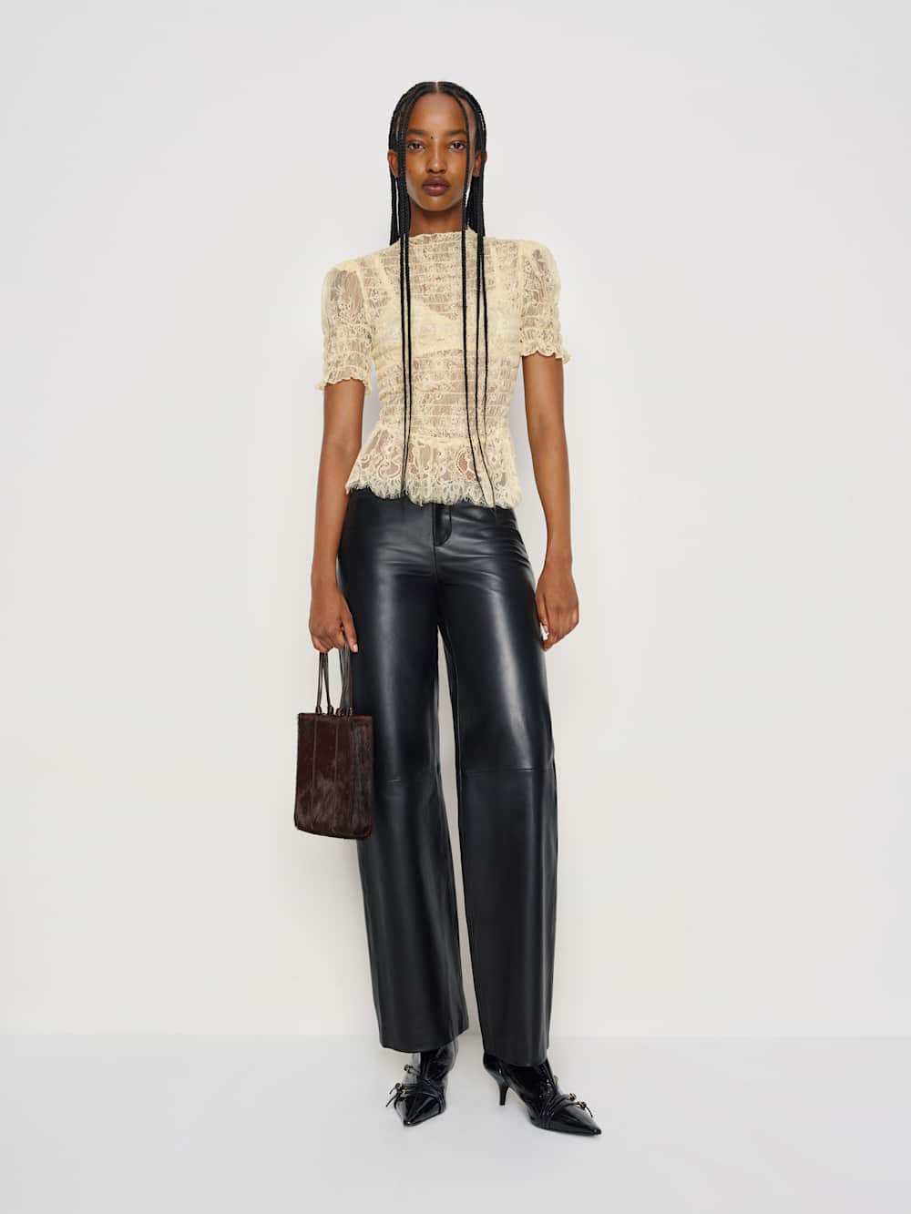 Reformation Aggie Top - Butter Yellow Lace