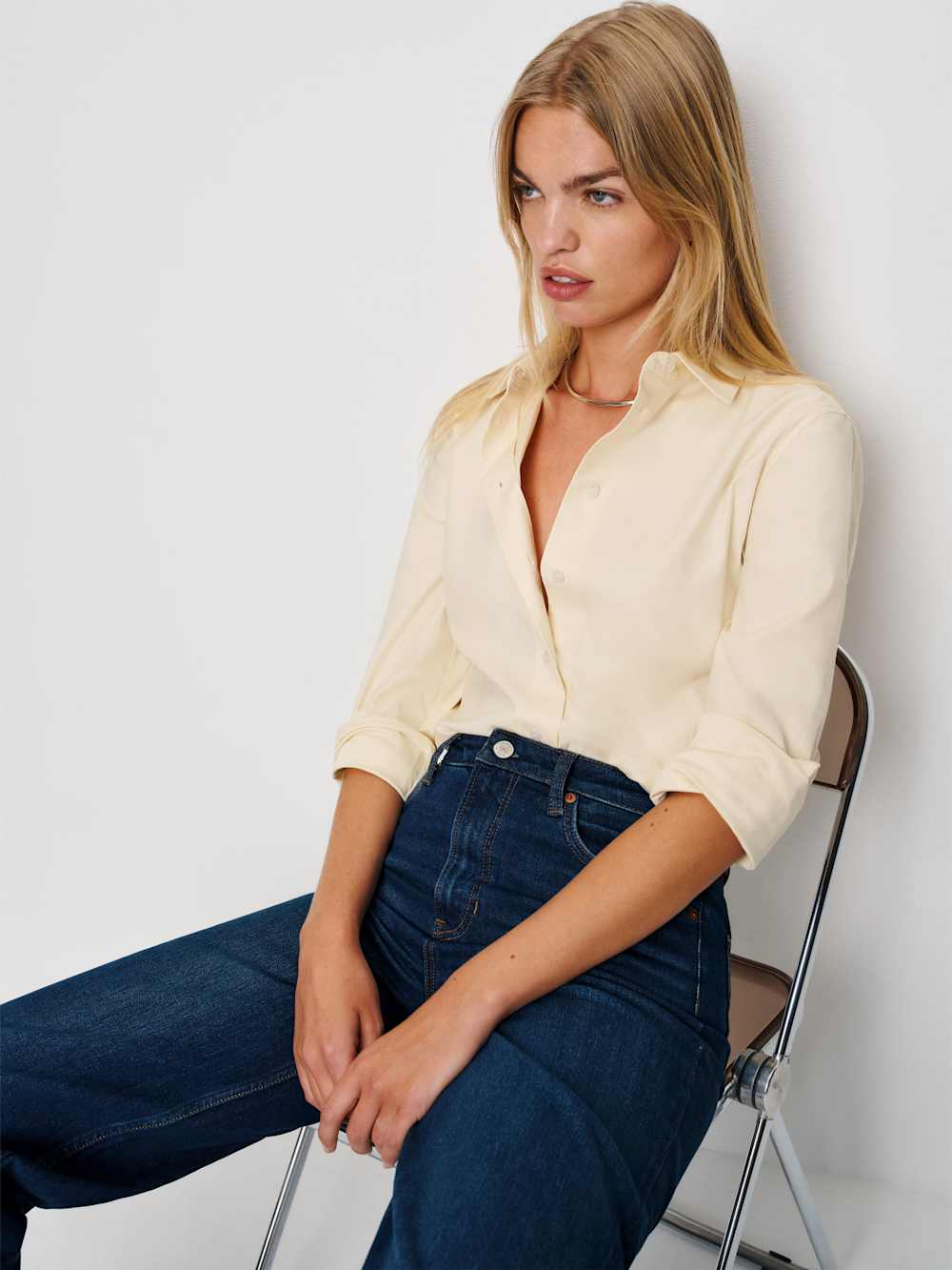 Reformation Alfie Relaxed Shirt - Sugar