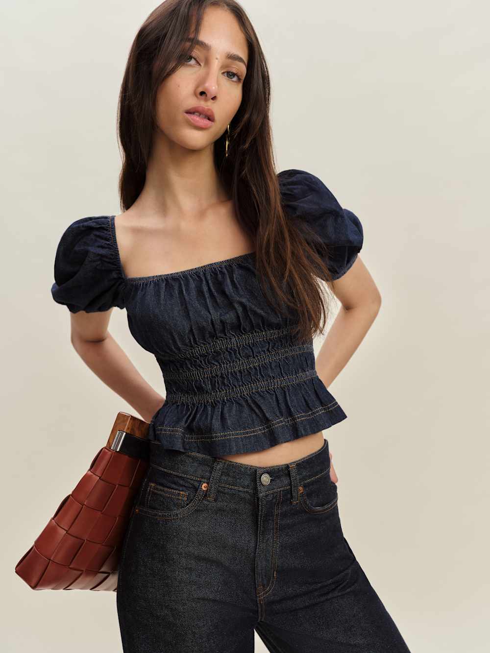 Reformation Aliya Denim Top - Minerva