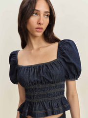 Reformation Aliya Denim Top - Minerva