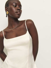 Reformation Isla Satin Top - Fior Di Latte