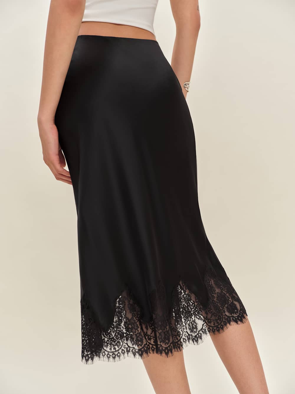 Reformation Carolina Silk Skirt - Black