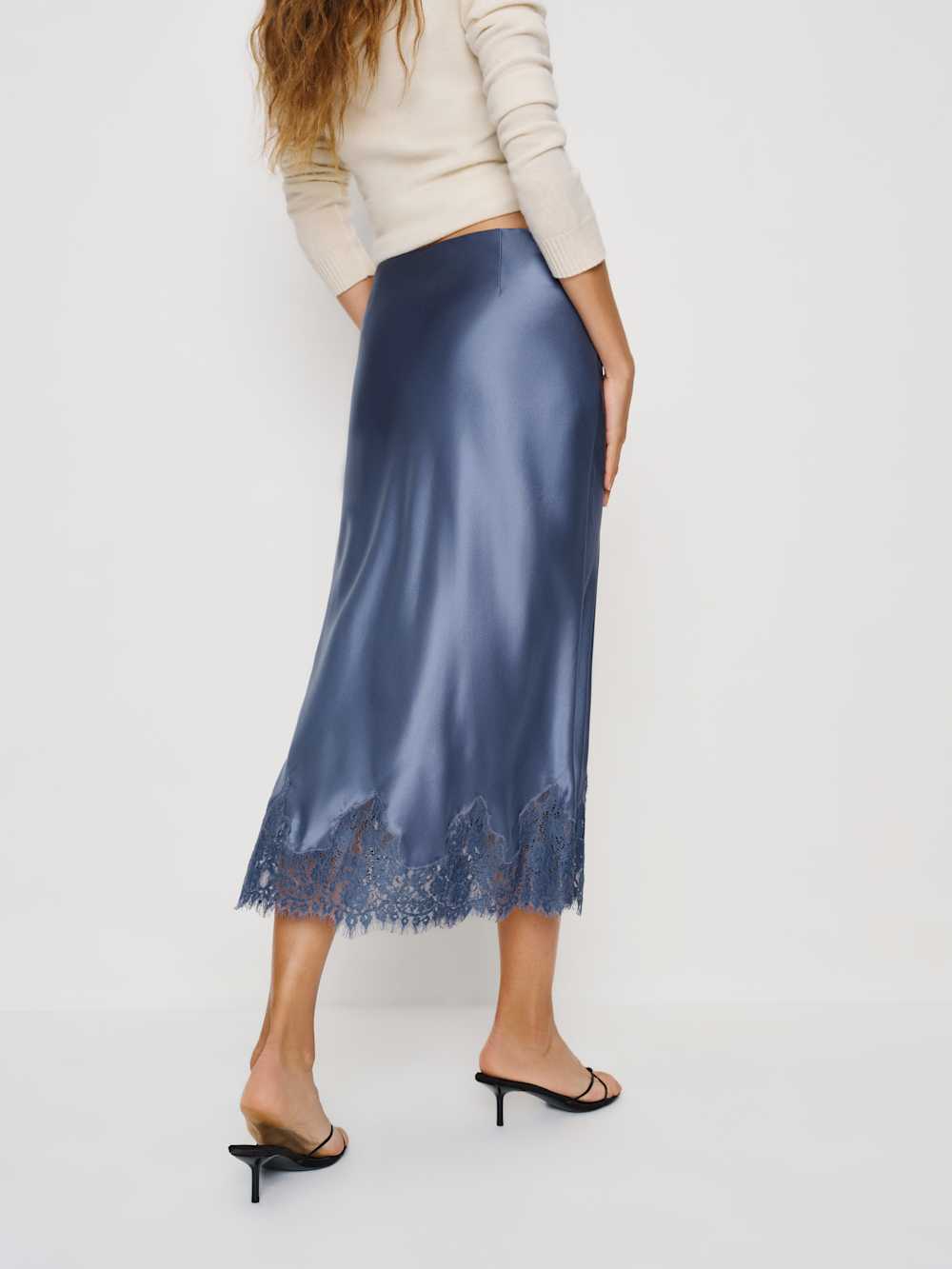 Reformation Carolina Silk Skirt - Cornflower