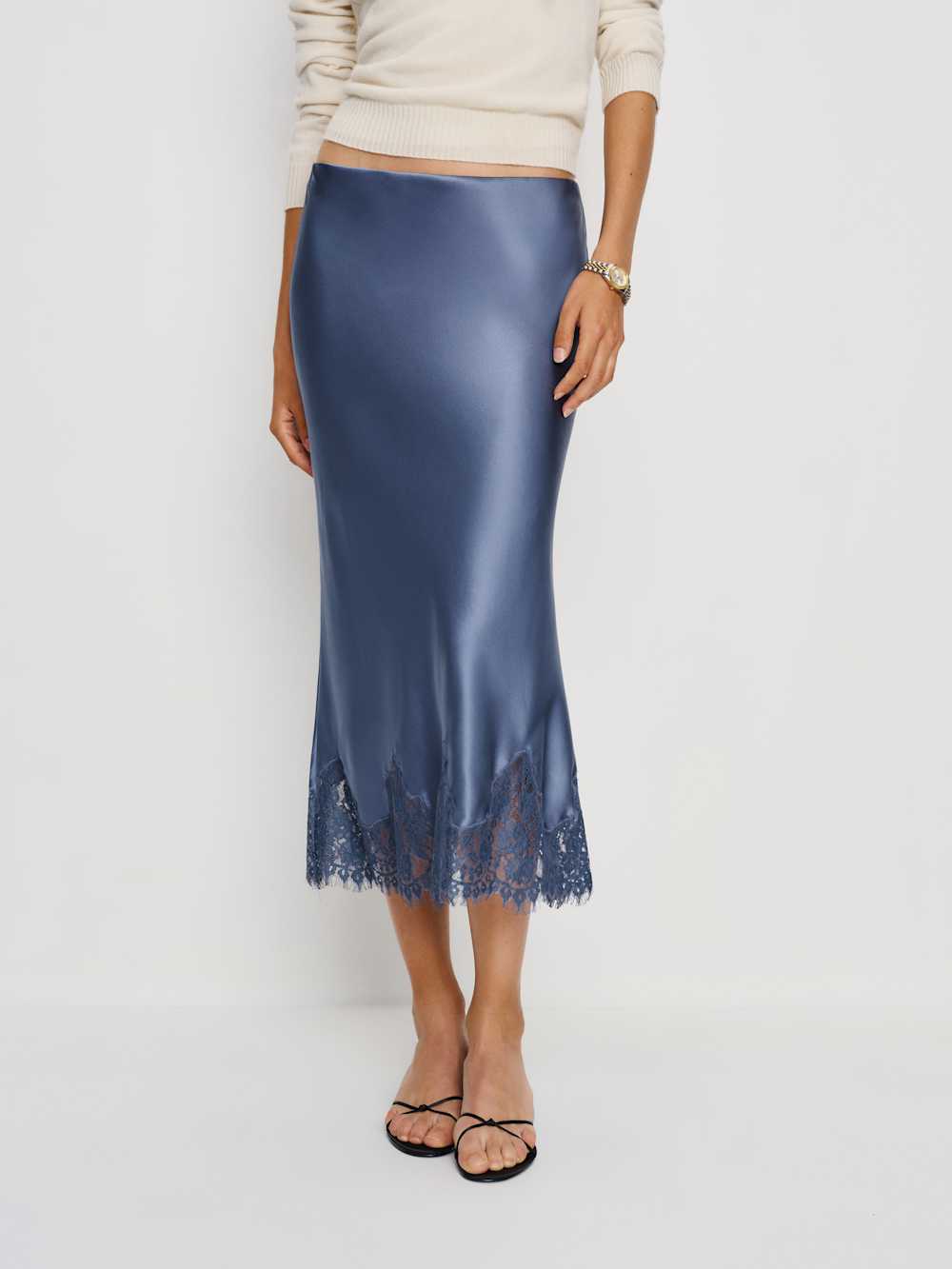 Reformation Carolina Silk Skirt - Cornflower