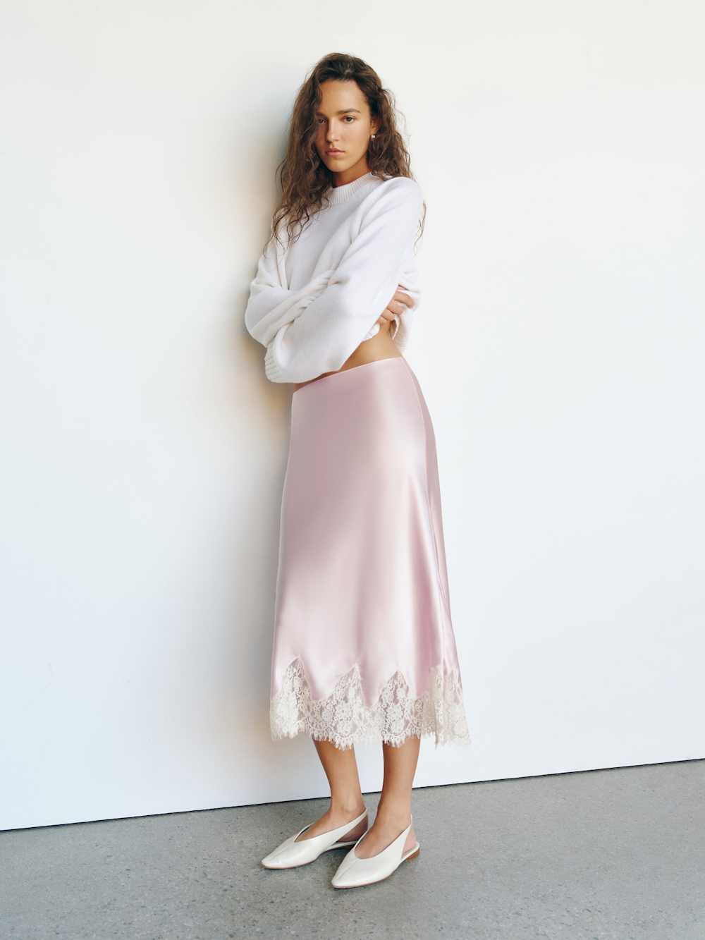 Reformation Carolina Silk Skirt - Cherry Blossom