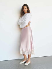 Reformation Carolina Silk Skirt - Cherry Blossom