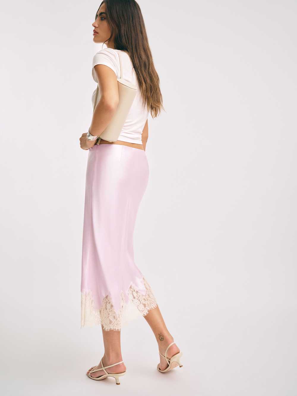 Reformation Carolina Silk Skirt - Cherry Blossom