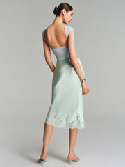 Reformation Carolina Silk Skirt - Sea Glass