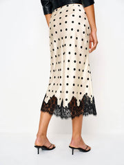 Reformation Carolina Silk Skirt - Sundae Dot