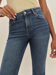 Reformation Valeria Super Stretch Mid Rise Ankle Flare Jeans - Willamette