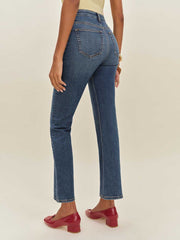 Reformation Valeria Super Stretch Mid Rise Ankle Flare Jeans - Willamette