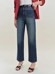 Reformation Alyssa Stretch High Rise Wide Leg Cropped Jeans - Mellusine