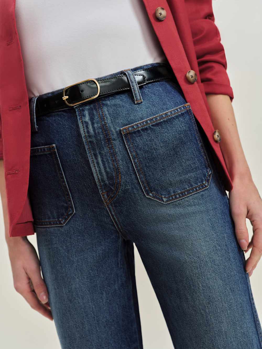 Reformation Alyssa Stretch High Rise Wide Leg Cropped Jeans - Mellusine