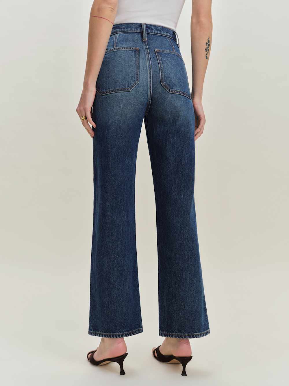 Reformation Alyssa Stretch High Rise Wide Leg Cropped Jeans - Mellusine